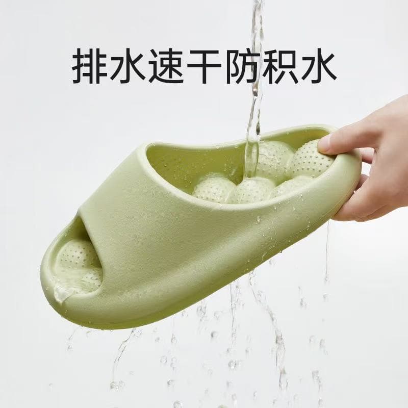 Bathroom Slippers with a Stepping-On-Feces Feel, Waterproof, Non-Slip, Quick-Drying, for Men and Women, Home Use, Thick-Soled, One-Piece Design, Massage Soft Sole, Anti-Odor