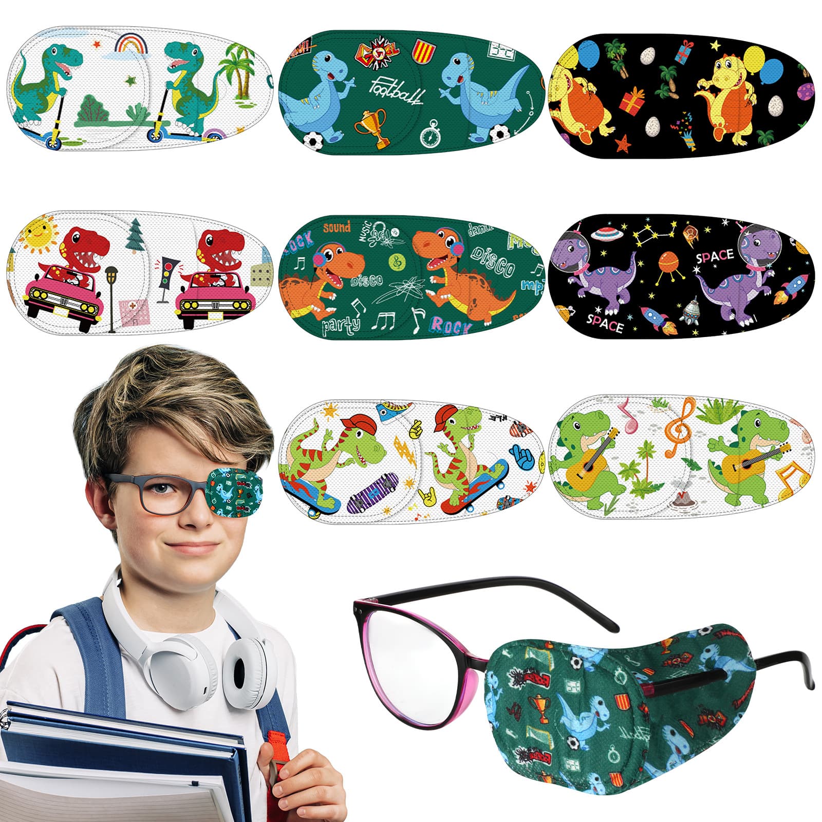 Amblyopia and Strabismus Eye Patch for Monocular Occlusion Training, Single Eye Cover for Children and Adults, Full Light-Blocking Fabric