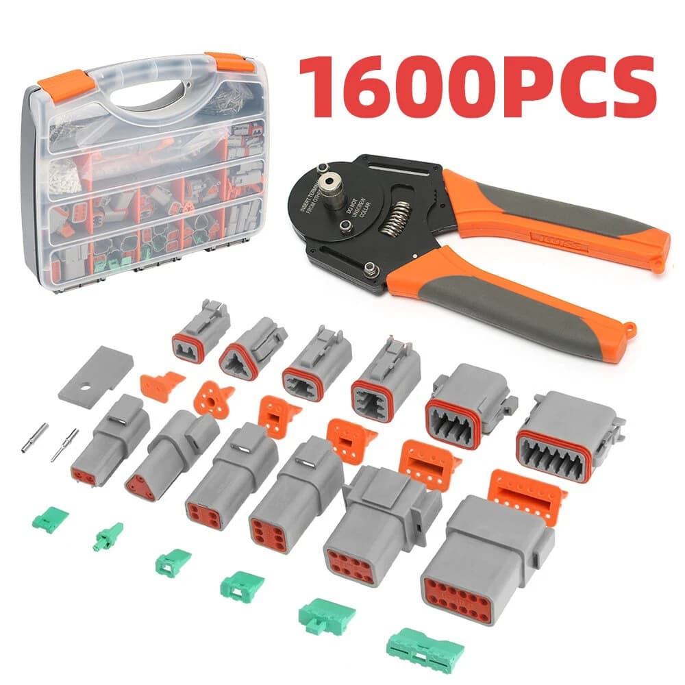 1600pcs Delphi DT Connector Plug Kit with Crimping Tool for Automotive and Marine Use