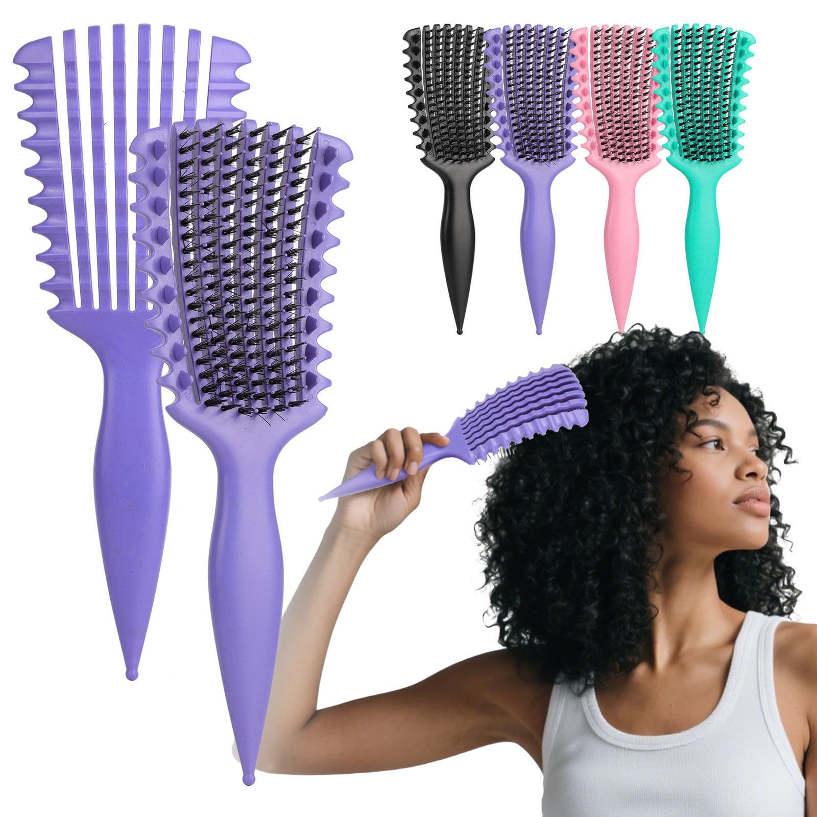 Amazon Hot Selling Neptune Comb Bounce Comb Curve Defining Comb Straw Fiber High Crown Comb Hair Styling Comb Big Wave Comb