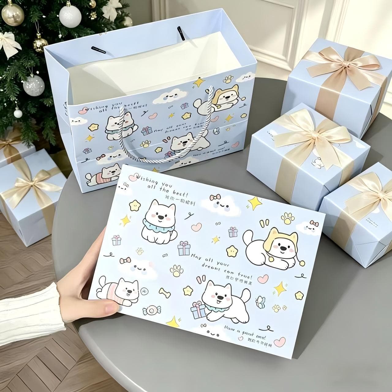 Line puppy Valentine's Day gift box empty box large birthday gift box for boys and girls gift packaging box set gift bag