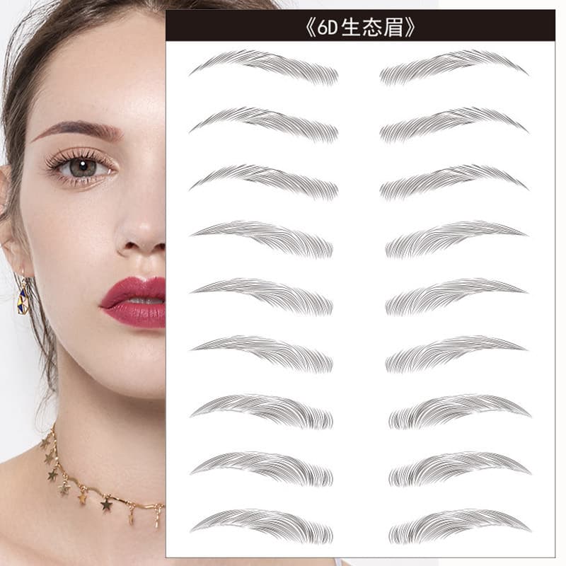 Zhengxiang 2025 New European and American Style Waterproof Lazy Makeup Korean 6D Eyebrow Stickers Simulation Eyebrow Stickers
