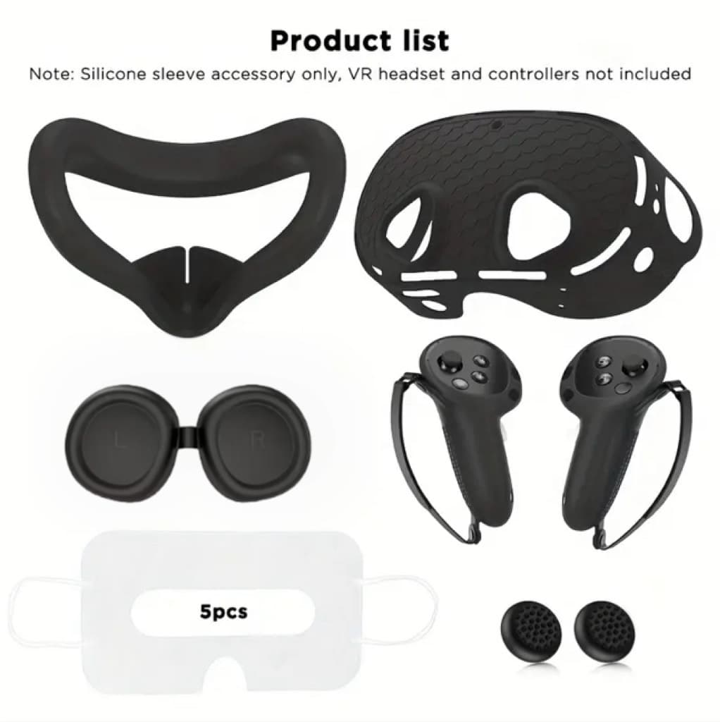 Meta Quest 3S VR Headset and Controller Grip Silicone Protective Cover, Oculus Quest 3S