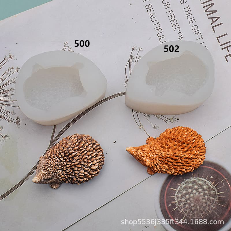 Realistic Animal Hedgehog Model Fondant Silicone Mold Chocolate Gypsum Decoration DIY Cake Baking Supplies