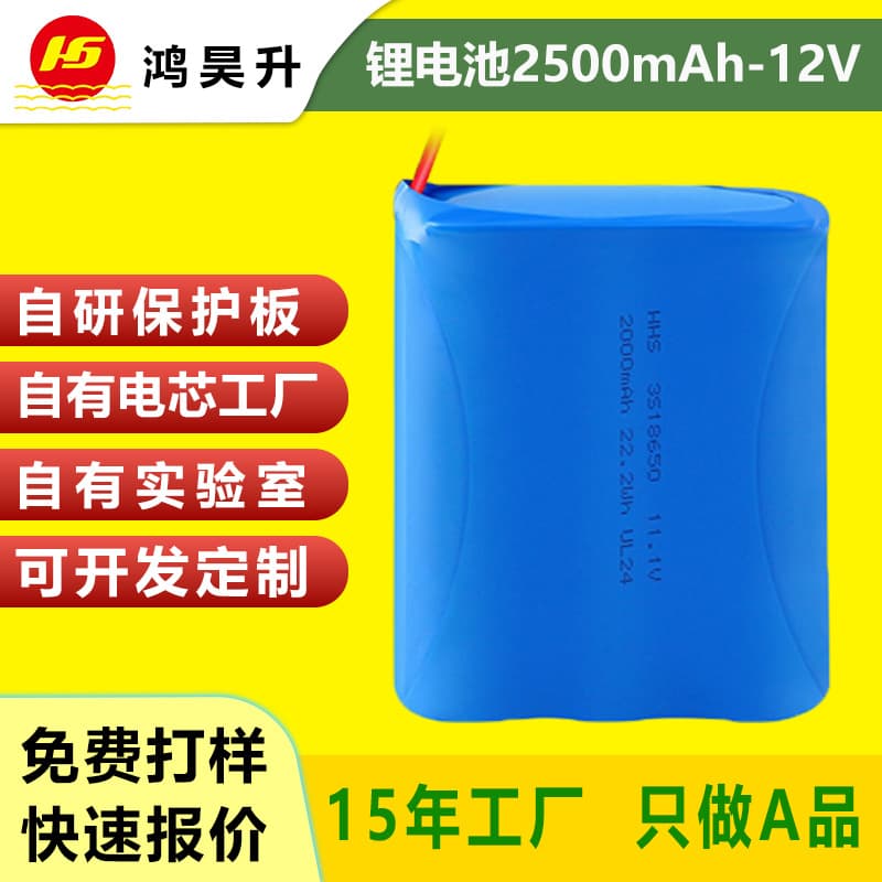 Custom 18650 Lithium Battery 2500mAh 12V Li-ion Battery for Smart Home Robot Vacuum Large Capacity