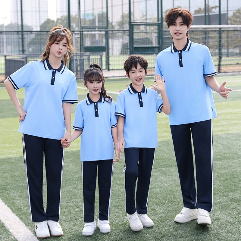 Summer Middle School Student Short Sleeve Uniform Set, Elementary Student Sports Day Class Uniform, High School Graduation Outfit Two-Piece Set