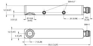 Ultrasonic sensor, direct-reflection type sensor RU40U-Q12S-UP8X-V1141