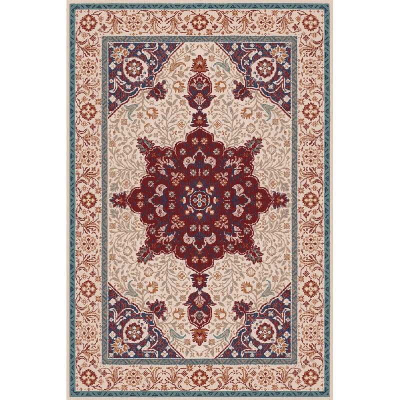 Vintage Persian Faux Wool Living Room Bedroom Carpet, Skin-Friendly Soft Thick Durable Stain-Resistant Wear-Resistant Floor Mat, Cold-Insulating Living Room Pad