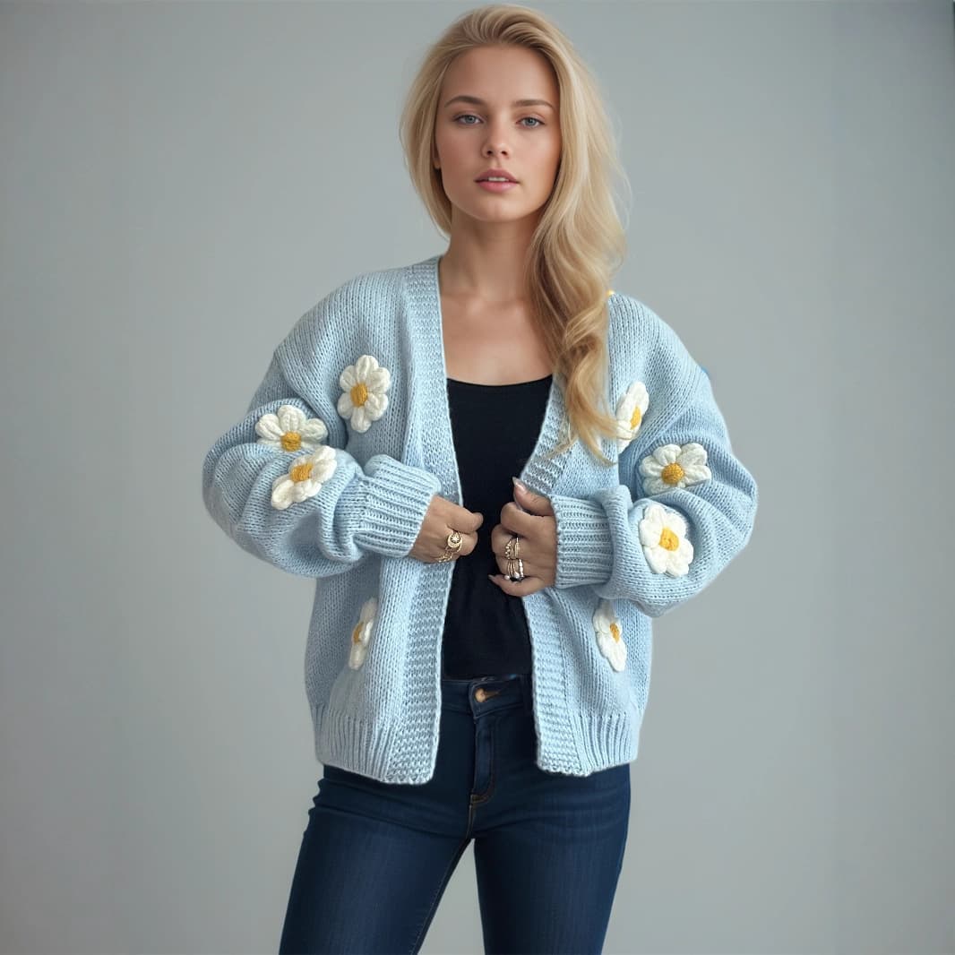 New Floral Knit Cardigan