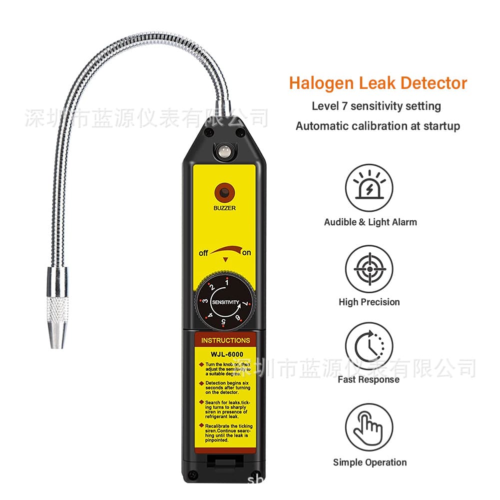 WJL-6000 Automotive Leak Detector Halogen Leak Detector Refrigerant Air Conditioning Leak Detector Refrigerant Gas Tester