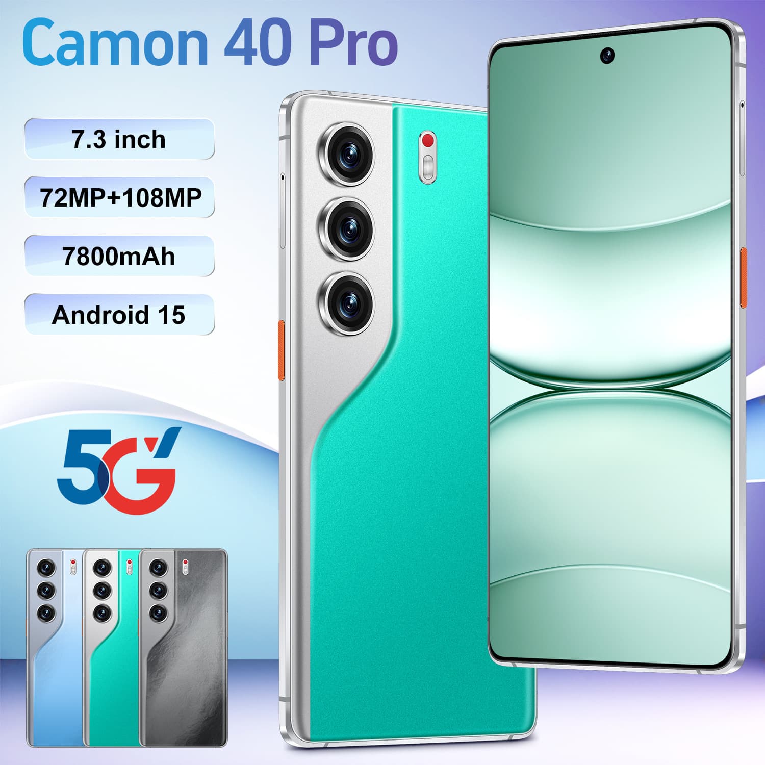 Cross-border Camon40 Pro Smartphone 16+1T Android 7.3-inch Large Screen Smartphone Original Factory