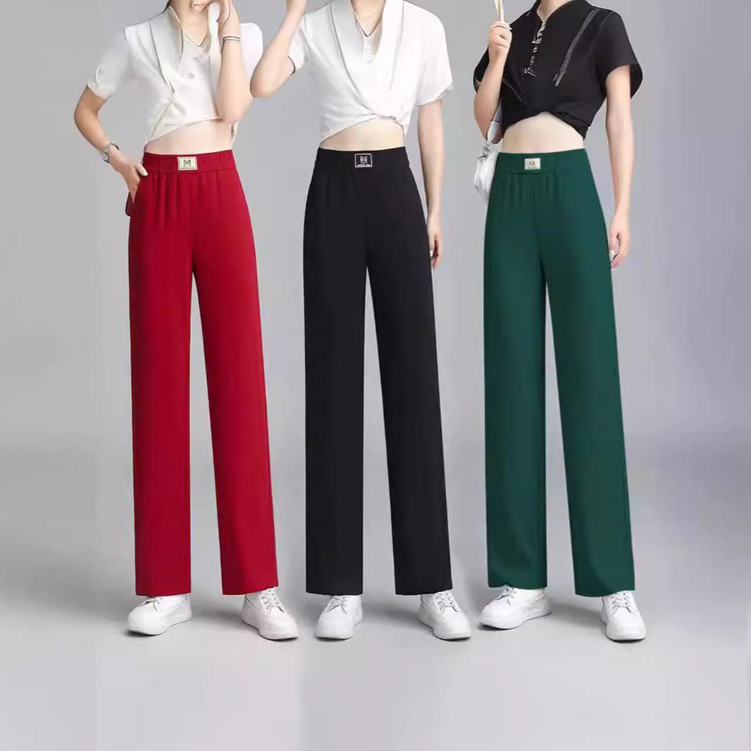 Narrow straight trousers 2026 spring and autumn popular high-waisted slimming loose wide-leg trousers casual drape versatile fashionable trousers