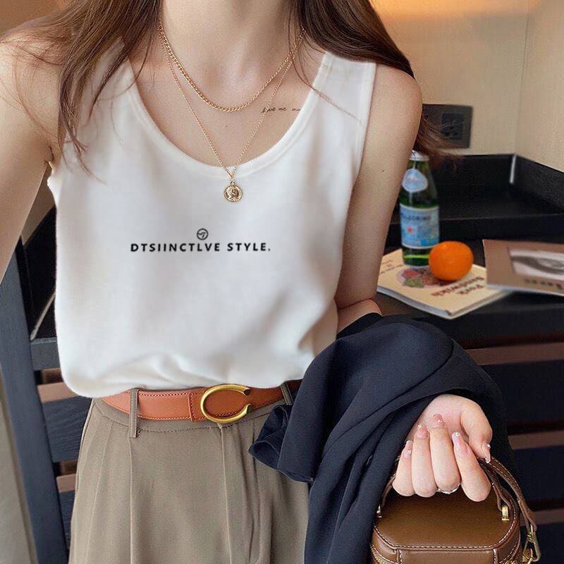 Women's Cotton Vest Camisole for Layering Under Suits, New Summer Ribbed Slim Fit Conceals Side Bust, Wear-Out Top