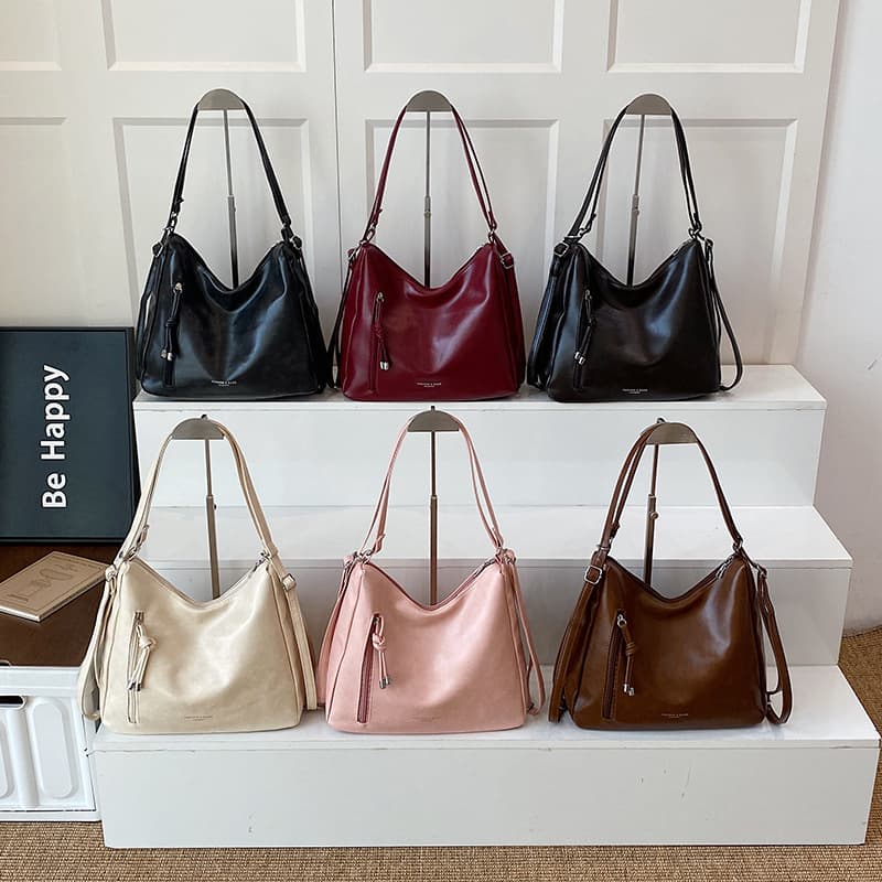 Fashion Trend Large Capacity Bag Casual 2025 Spring Stylish New Casual Textured Shoulder Backpack Tote Bag