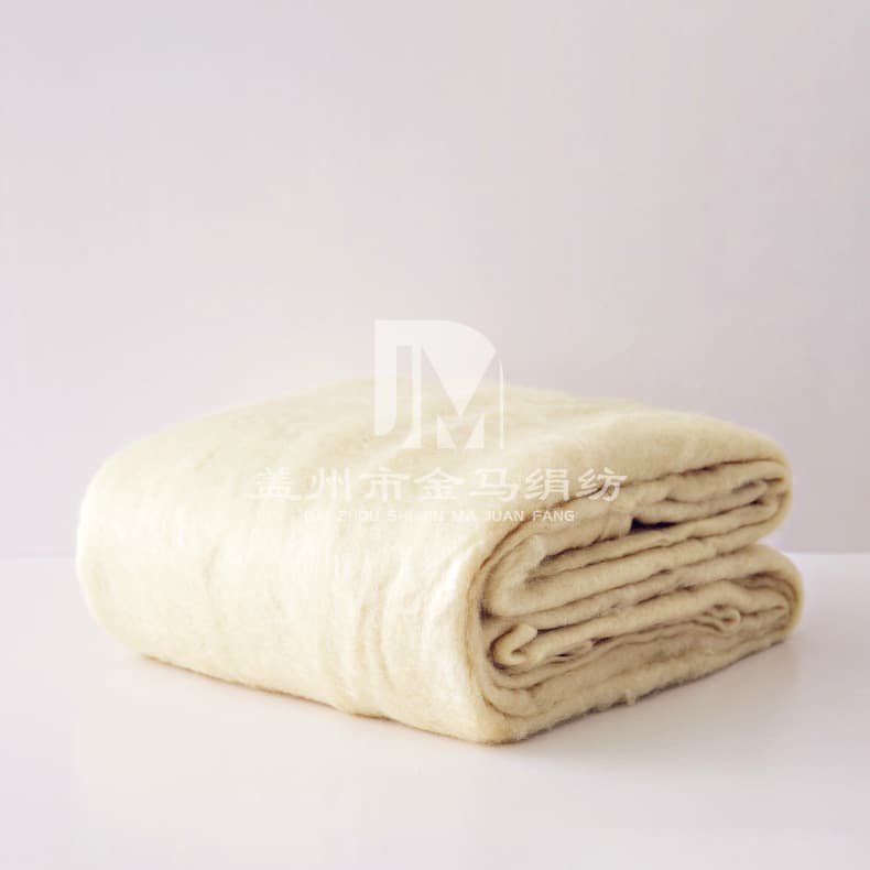 Natural Tussah Silk Gloss Wadding 500g, Tussah Silk Duvet Core, On-site Silk Duvet Making, Natural Wild Silk
