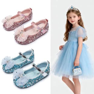 Cross-Border Stock Girls Crystal Princess Shoes Crystal Shoes Girls Little Girls Aisha Princess Soft Sole Dance Shoes