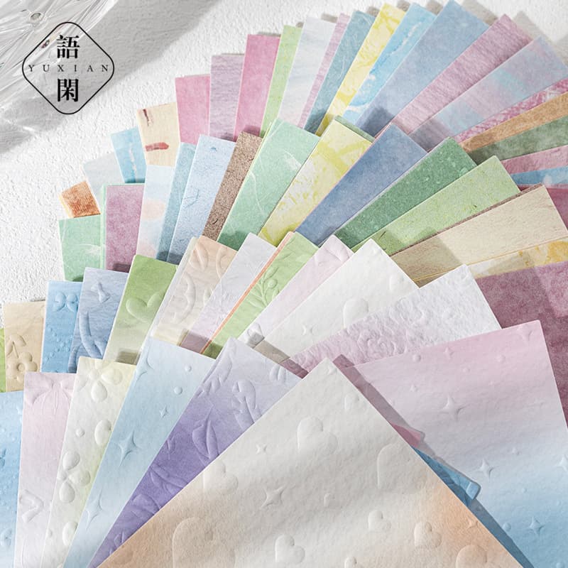 Yuxian material paper, West of the Moon series, light retro embossed snowflake mesh journal pain bag DIY background base paper.