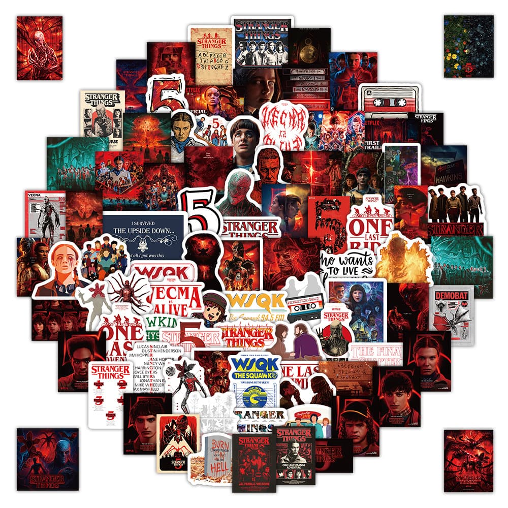 104 Cross-border Hot Selling Stranger Things 5 Graffiti Stickers for Decorating Guitar Notebook Luggage Wholesale
