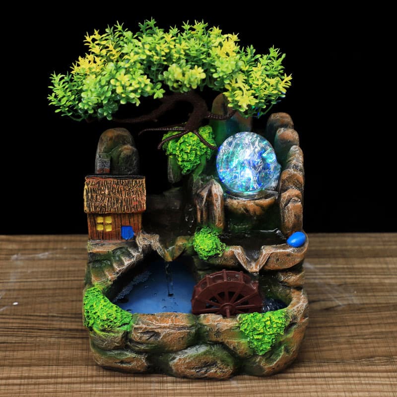 Free Shipping Factory Direct Cross-border Miniature Landscape Office Desk Decoration Flowing Water Ornament Humidifier Craft Drop Shipping