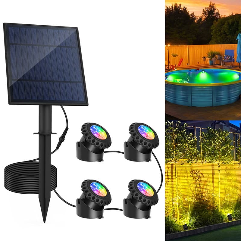 Cross-border Solar Submersible Light Waterproof Landscape Decorative Light Pool Colorful Light Fish Tank Spotlight Garden Spotlight