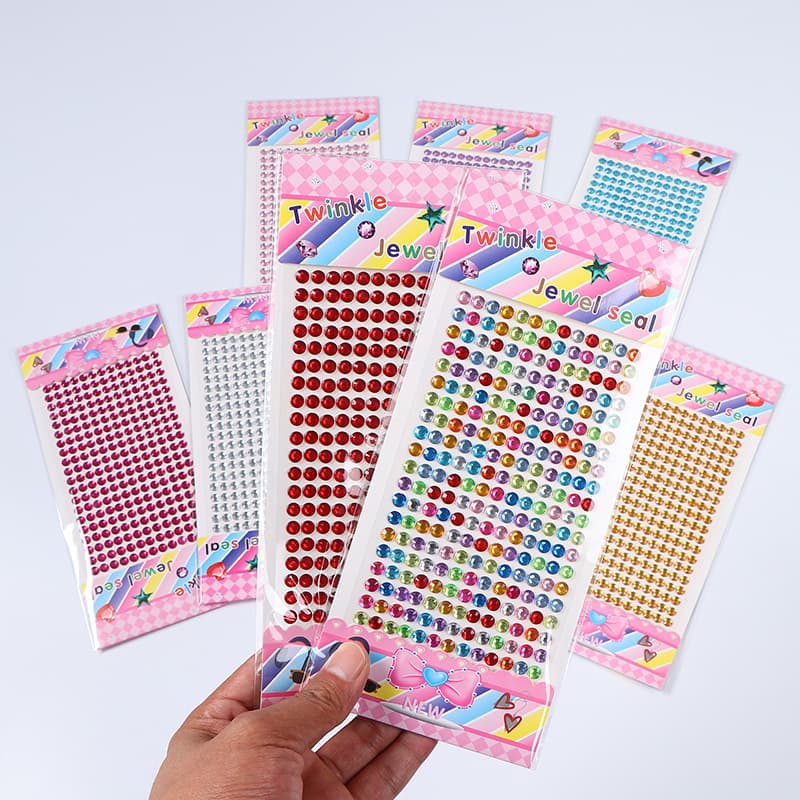 Cross-border Amazon Hot-selling Acrylic Colored Diamond Stickers, DIY Scrapbooking Stickers, Children's Handcraft Decoration Diamond Stickers