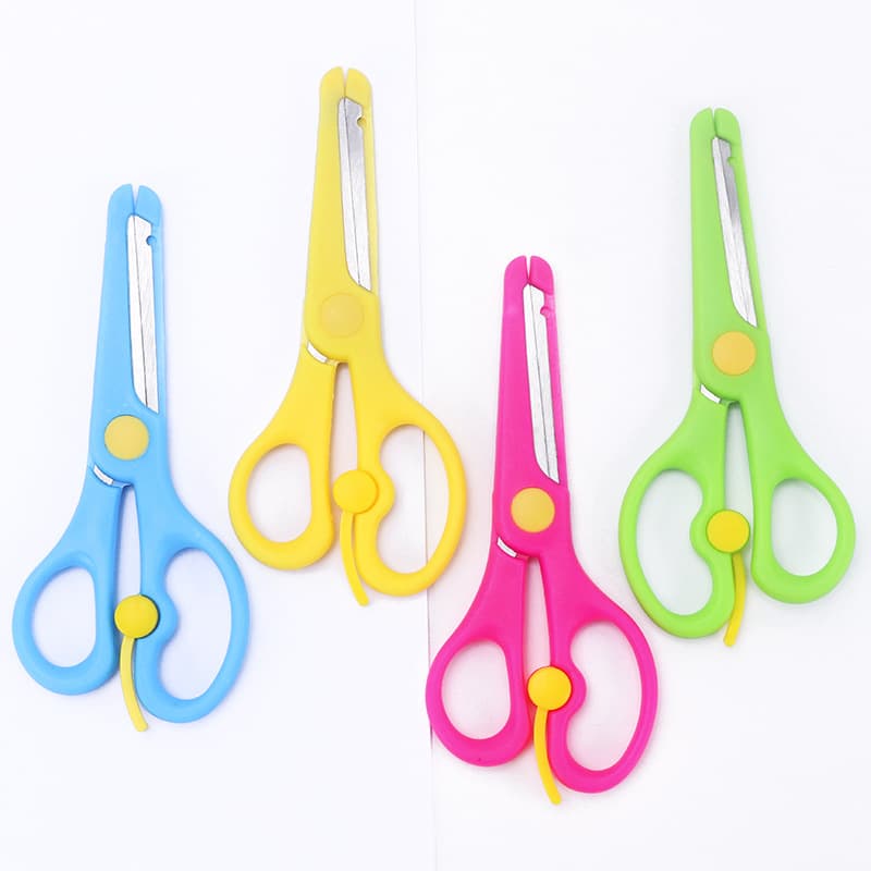 Children's craft plastic spring scissors, student cartoon scissors, craft scissors, stainless steel scissors