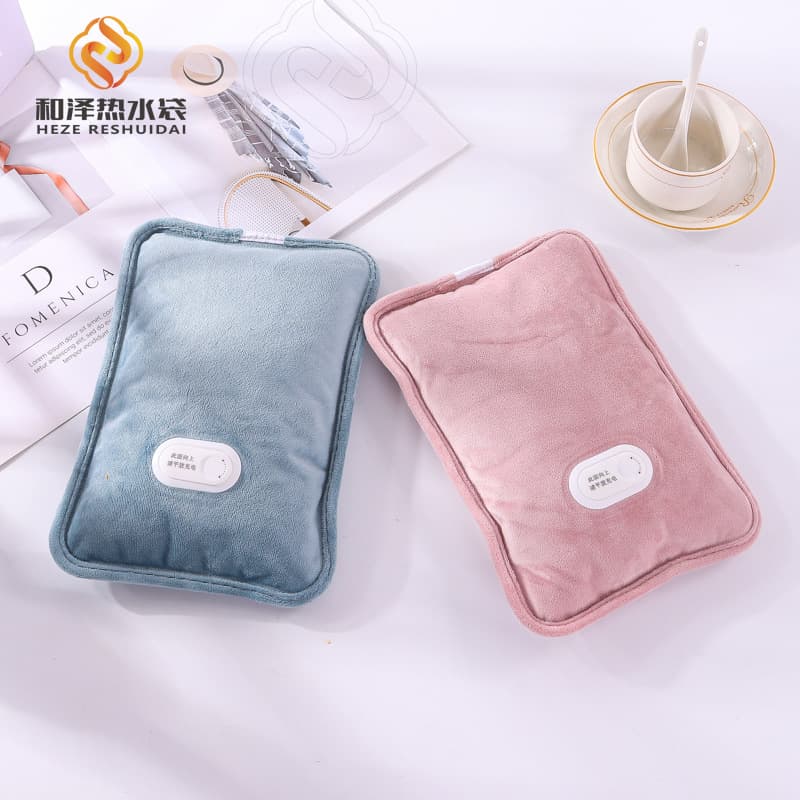 Factory Custom Charging Explosion-proof Flannel Hot Water Bag Winter Solid Color Cute Fillable Heating Plush Hand Warmer