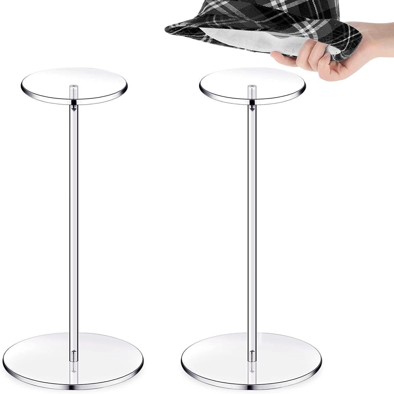 Cross-border hot selling transparent acrylic hat stand wig display stand round barbell base watch jewelry display stand