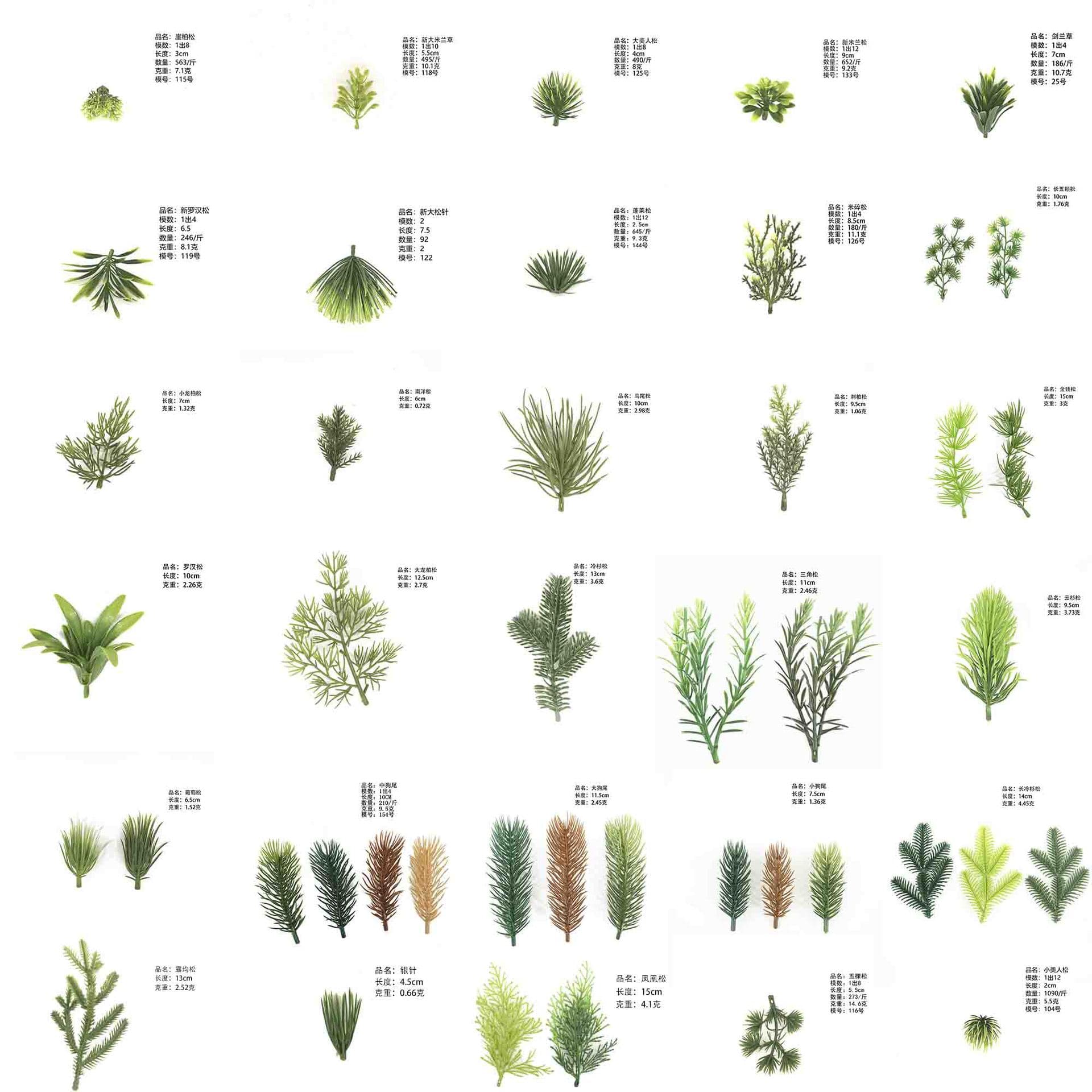 DIY Simulation Forest Jewelry Accessories Artificial Plastic Green Plant Plastic Water Plant Decorative Material Wreath Wall Flower Accessories