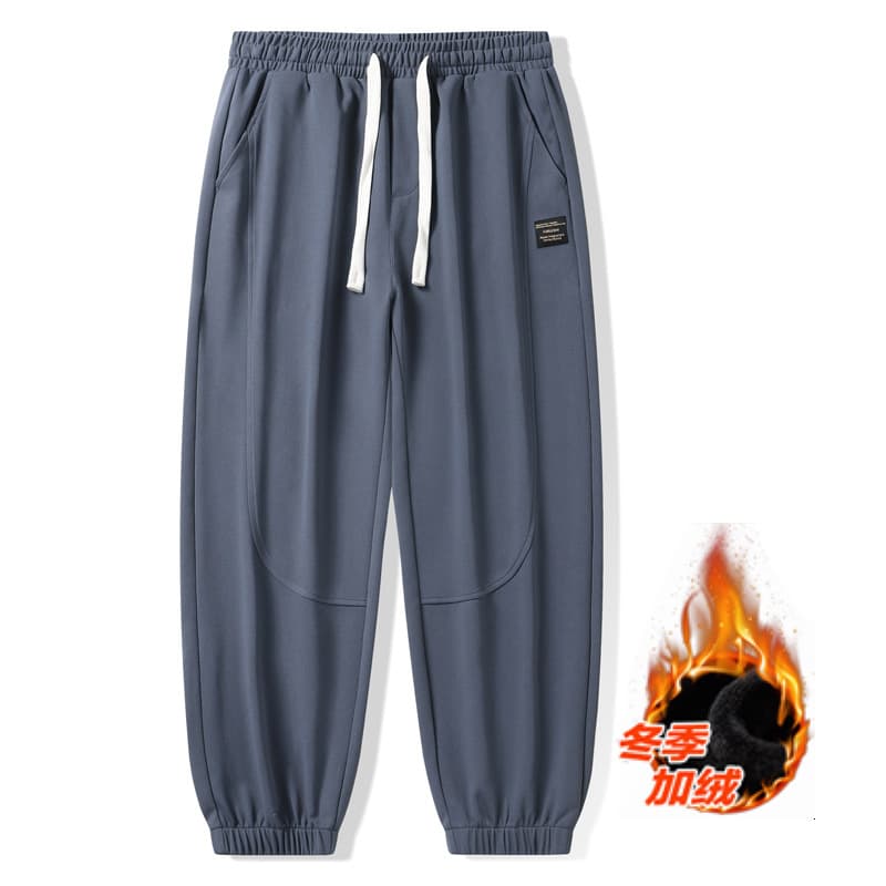 New Men's Pants Autumn Winter Loose Joggers Long Pants Thick Corduroy Fleece Lined Sports Casual Pants