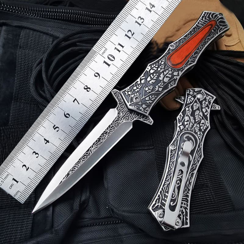 Outdoor Stainless Steel Folding Knife High Hardness Military Fruit Knife Home Use Rescue Hunting Knife Foldable Utility Knife