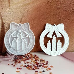 S2140 Christmas Hanging Ornament Decorative Cement Plaster Mold DIY Silicone Mold