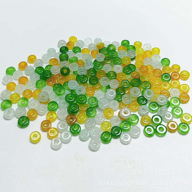 Wholesale 6mm large-hole abacus beads, DIY jade jewelry and accessories, loose jade beads, quartzite jade large-hole beads