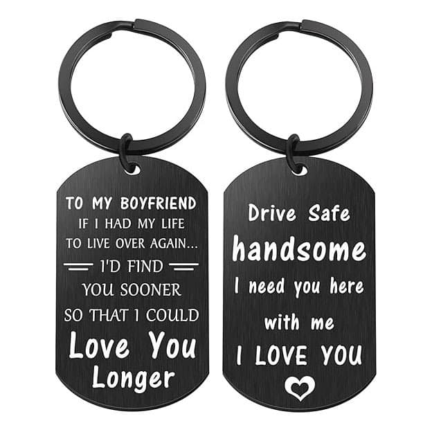 Cross-border new driving safety keychain for boyfriend and husband birthday gift, handsome keychain jewelry