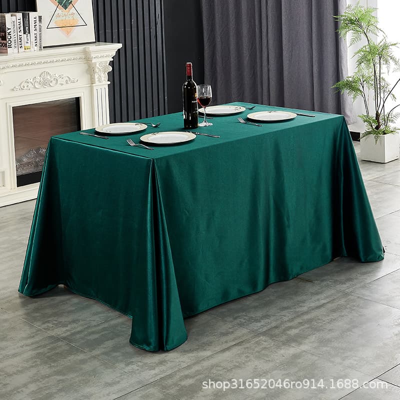 Rectangular Conference Room Satin Tablecloth Hotel Light Luxury Premium Office White Wedding Dessert Table Long Tablecloth
