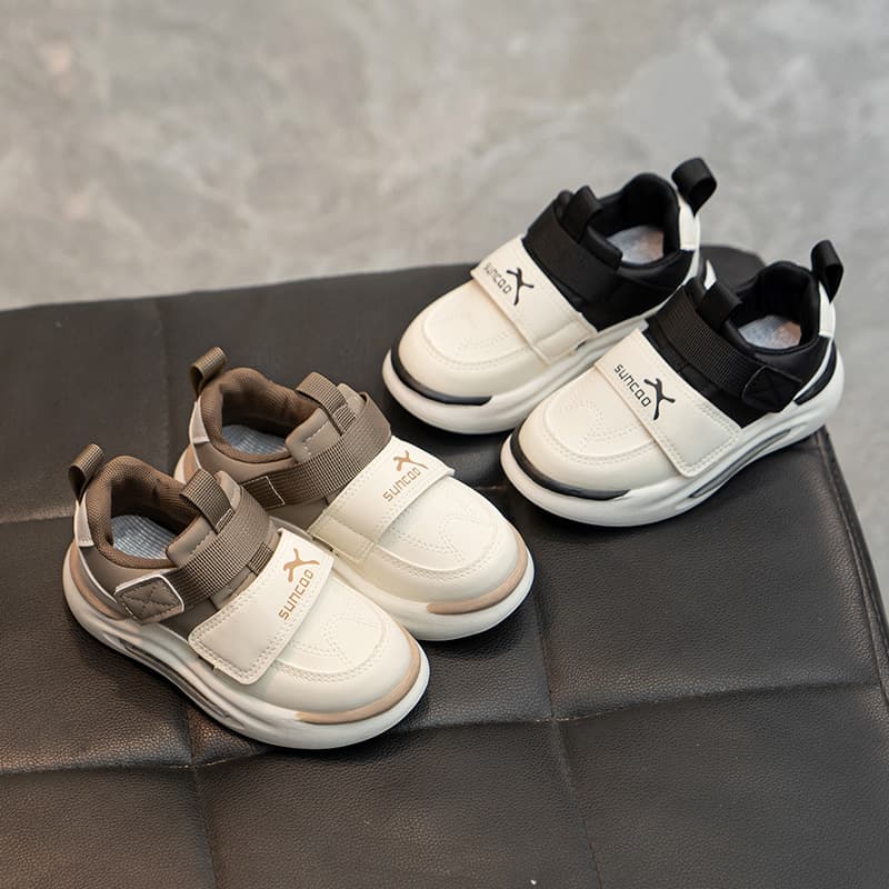 Children's Leather Sneakers 2024 Spring/Autumn New Style Boys and Girls Walking Shoes Non-slip Casual Running Shoes Drop Shipping