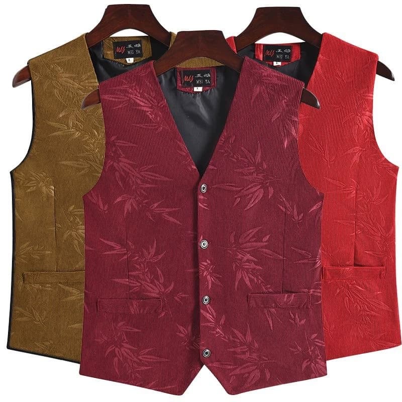 Women's Corduroy Vest for Middle-aged and Elderly, Striped Velvet Outerwear Cardigan