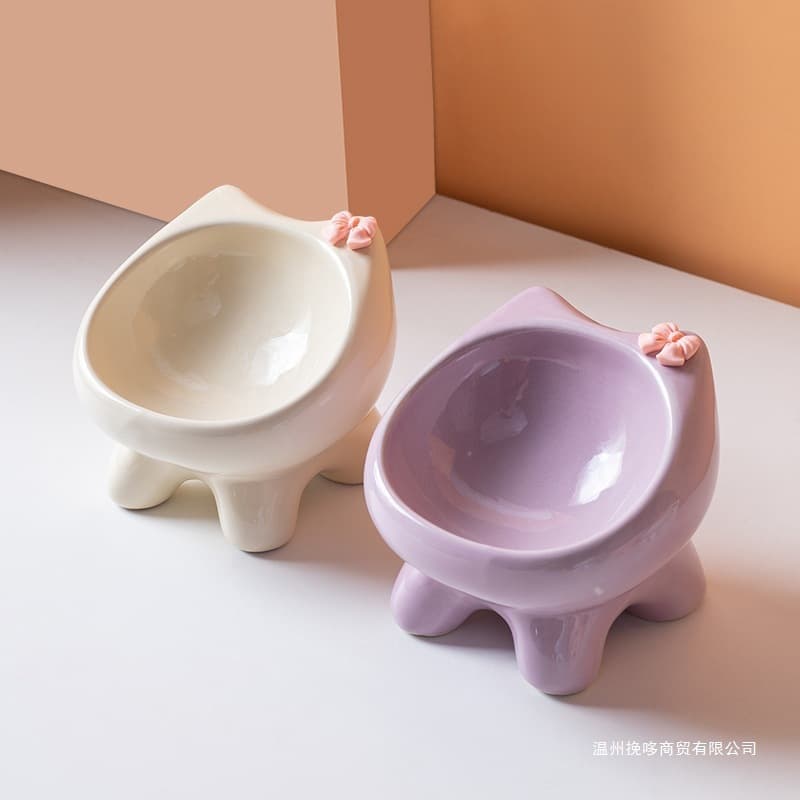 Super Cute Cat Bowl Ceramic Cat Bowl Dog Bowl Cat Food Bowl Cat Eating Bowl Cat Food Bowl Cat Dish Pet Supplies