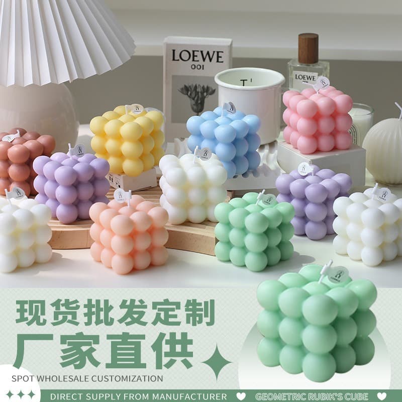 Creative Cube Aromatherapy Candle Wholesale Scented Home Decor Ins Style Fragrance Birthday Candle Creative Gift