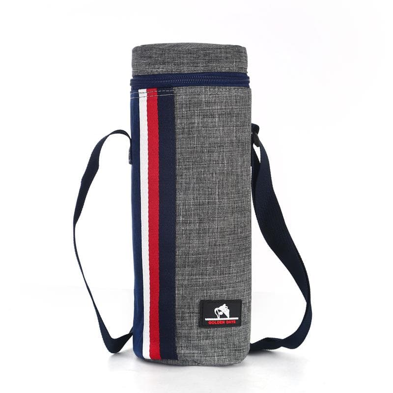 ✅ Oxford Fabric with Aluminum Foil Cylindrical Portable Insulated Bag, Zippered Flip-Top for Cups, Cold Retention for Outdoor Use
