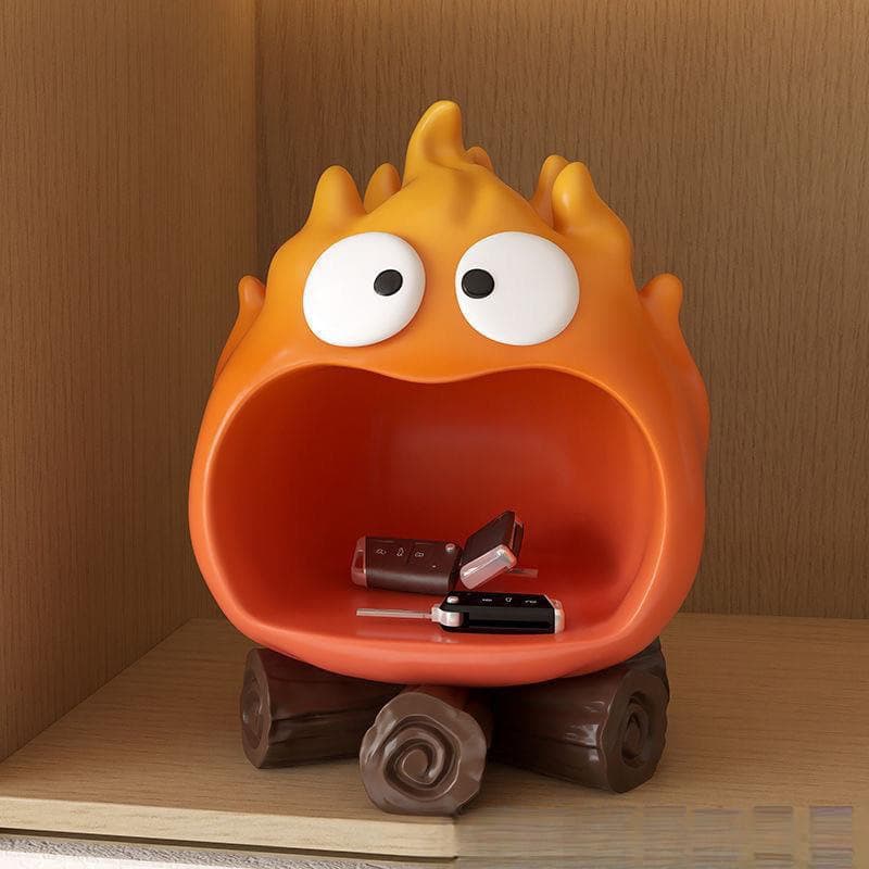 Cartoon Cute Creative Flame-Shaped Entryway Key Storage Tray, Trendy Home Decor Ornament