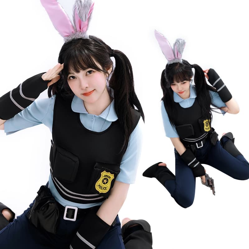 Wild Animal City Cosplay Costume Adult Women's Jude Police Role Play Halloween Carnival Party Suit Full Set Unique Special Purpose
