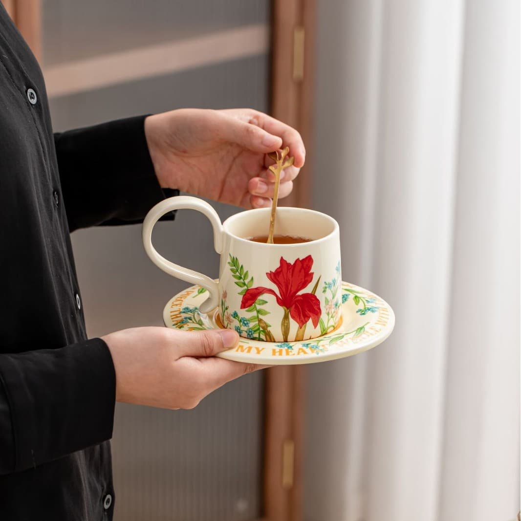 High-end and exquisite ceramic coffee cup, moving to a new home, wedding, birthday gift for best friend, business gift cup