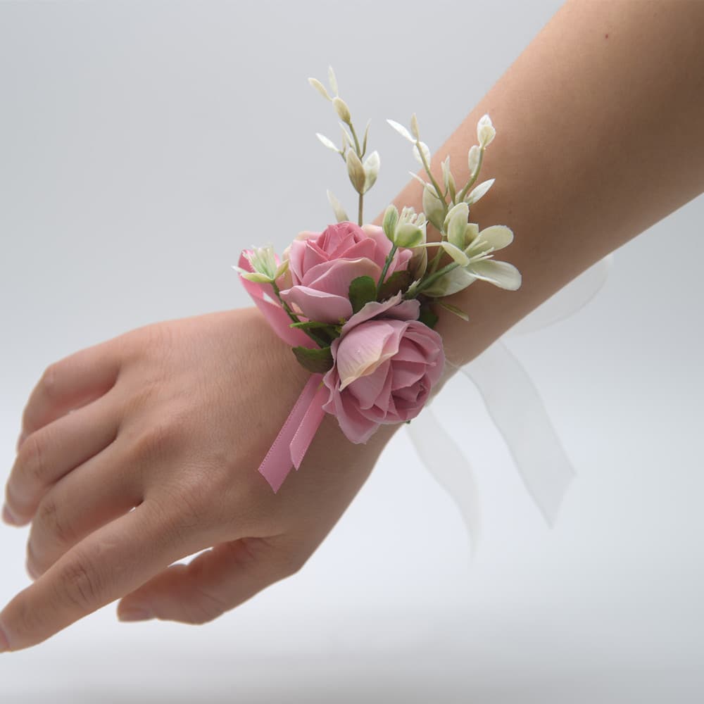 071 Eternal Angel wedding best man groom marriage corsage artificial rose bride bridesmaid wedding wrist corsage