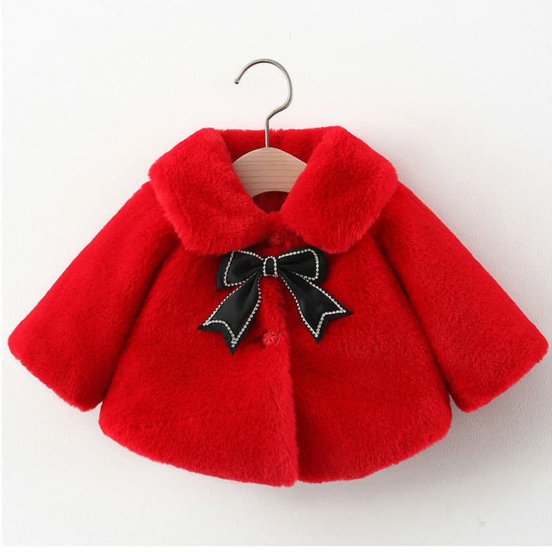 Infant and toddler wool sweater, autumn and winter girls' cape, baby girl top, warm outerwear, faux fur coat, new export style.