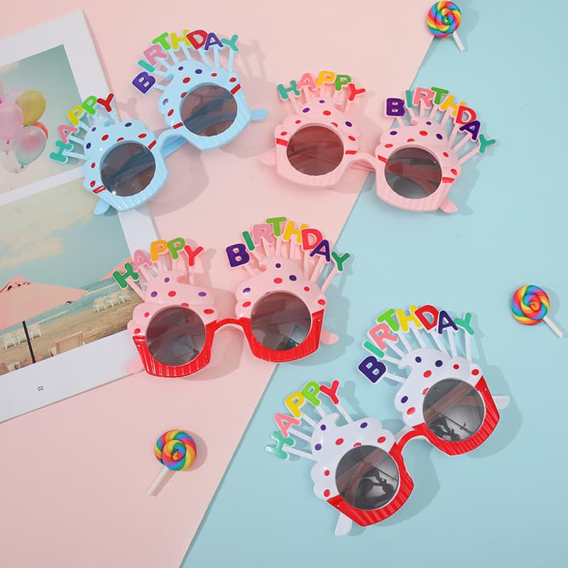 Wholesale Instagram-style trendy birthday glasses, adult and children's birthday party glasses, birthday photo props