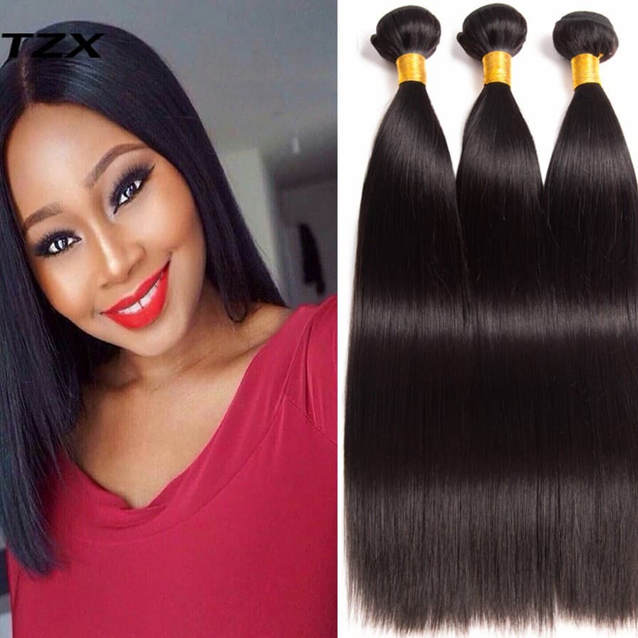 Brazilian 100% Human Hair Natural Color Pressed Straight Hair Weft Straight Human Hair