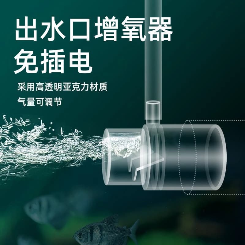 Aquarium Oxygen Outlet Filter Water Pipe Oxygen Diffusion Device, No Electricity, No Power, Oxygenation