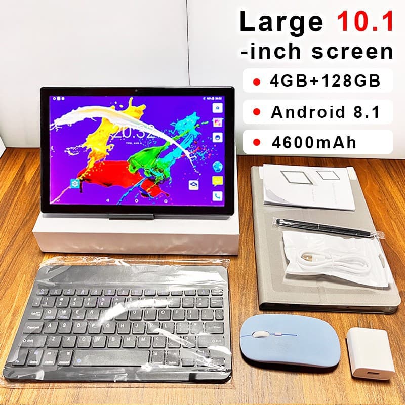 2025 New 10.1-inch Tablet HD Large Screen Eye Protection Office Gaming Entertainment Smart Tablet PC