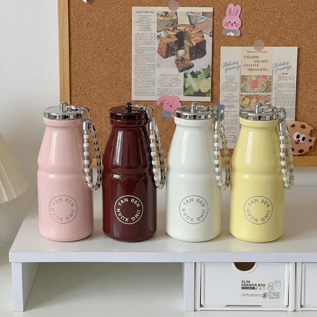 Stylish Insulated Water Bottle Stainless Steel Cup for Women Light Luxury Premium Mini Milk Cup Portable Pocket Cup